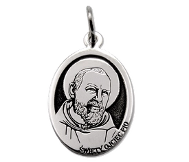 Medalik srebrny z wizerunkiem św. Ojca Pio MED-PIO-01