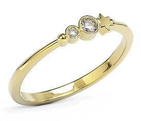 Pierścionek z żółtego złota z cyrkoniami Swarovski Lawenda BP-6707Z-C/LAV