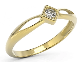 Pierścionek z żółtego złota z brylantem BP-6410Z