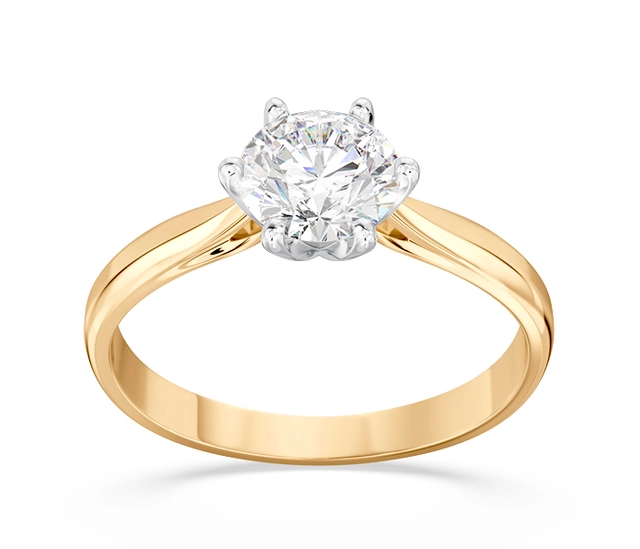 Złoty Pierścionek Zaręczynowy z Brylantem Certyfikowanym 0.90ct | Jubiler Rzemieślniczy WĘC