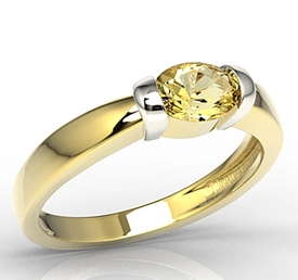 Pierścionek z żółtego i białego złota z cytrynem AP-67ZB-CYT
