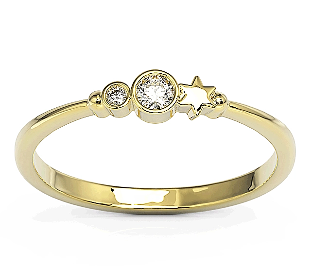 Pierścionek z żółtego złota z cyrkoniami Swarovski BP-6709Z-C