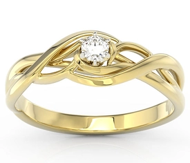 Pierścionek zaręczynowy z brylantem z żółtego złota BP-72Z