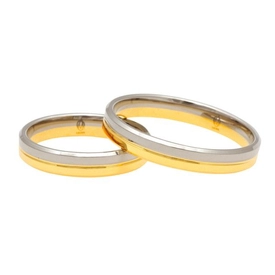 Obrączka z żółtego i białego złota palladowego ŁS-09ZB-EXTRA light-k
