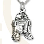 Wisiorek z łańcuszkiem ze srebra KOSMICZNY ROBOT-1-ZEST