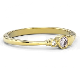 Pierścionek z żółtego złota z cyrkoniami lavendową i białą Swarovski BP-6811Z-C