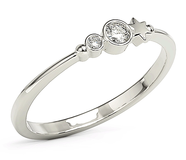 Pierścionek z białego złota z cyrkoniami Swarovski BP-6709B-C