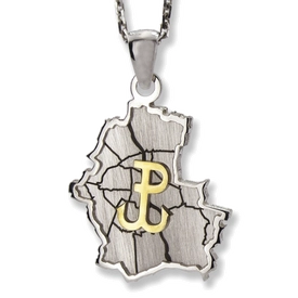 Wisiorek srebrny plan Warszawy ze znakiem Polski Walczącej-1