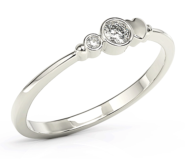 Pierścionek z białego złota z cyrkoniami Swarovski BP-6811B-C