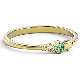 Pierścionek z żółtego złota z cyrkoniami Swarovski Mięta BP-6707Z-C/MINT