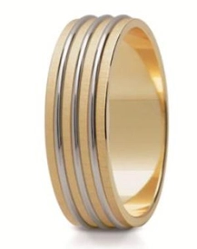 Obrączka z żółtego i białego złota ST-111ZB-m