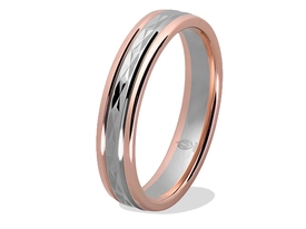Obrączka z czerwonego i białego złota palladowego ŁN-40CB-light-m