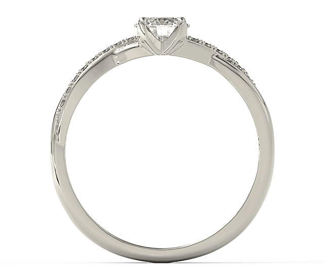 Pierścionek z białego złota z topazem Swarovski i brylantami BP-66B-TOP-WHI/D