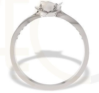 Zestaw z białego złota w kształcie róży z diamentami LP-42B