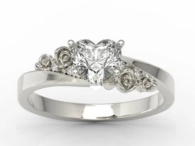 Pierścionek z topazem Swarovski White i diamentami AP-53B