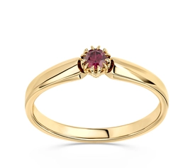Pierścionek zaręczynowy z żółtego złota z rubinem BP-2110Z