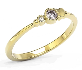 Pierścionek z żółtego złota z cyrkoniami lavendową i białą Swarovski BP-6811Z-C