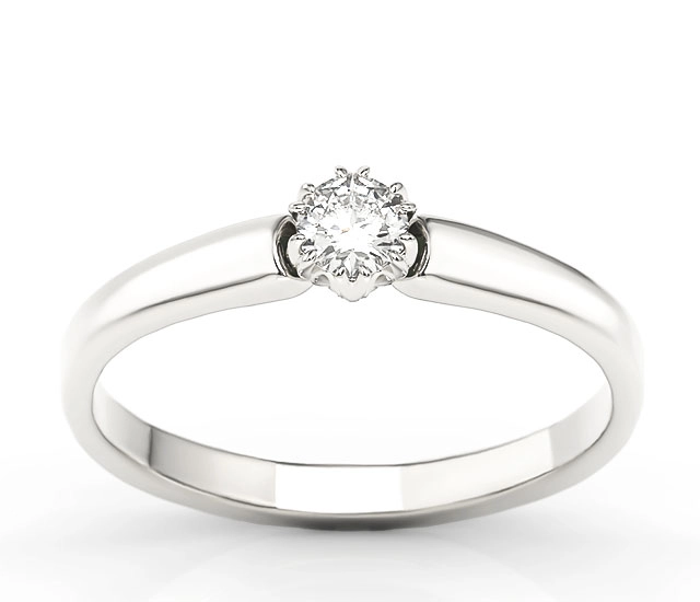 Pierścionek zaręczynowy z białego złota z brylantem 0,20 ct wzór BP-2120B