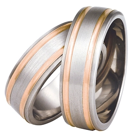Obrączka z tytanu i czerwonego złota SWTRG-76/7-m