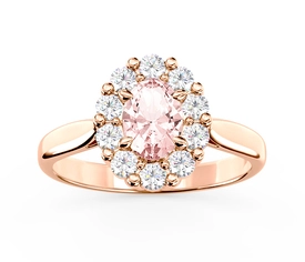 Pierścionek z różowego złota z morganitem i cyrkoniami BP-57P-C