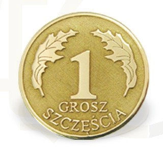 Grosz "na szczęście"  ze złota S-7Z doskonały prezent na każdą okazję