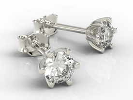 Kolczyki z białego złota z diamentami LPK-8054B