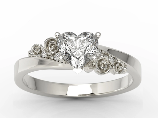 Pierścionek z topazem Swarovski White i diamentami AP-53B