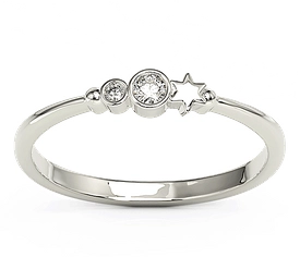 Pierścionek z białego złota z cyrkoniami Swarovski BP-6707B-C