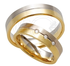 Obrączka z żółtego i białego złota palladowego ŁS-03ZB-EXTRA light-m