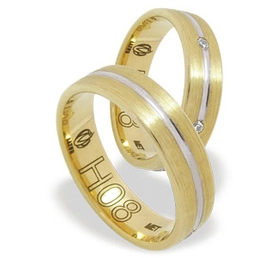 Obrączka z żółtego i białego złota palladowego ŁH-08ZB-EXTRA light-m