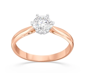 Pierścionek z brylantem certyfikowanym 0,60ct G/Si1 z różowego i białego złota AP-6660PB