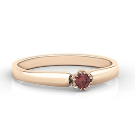 Pierścionek zaręczynowy z różowego złota z granatem BP-2110P