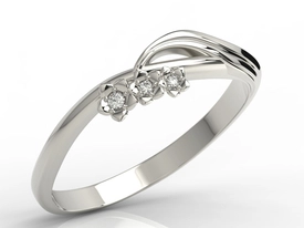 Pierścionek z białego złota z diamentami AP-58B