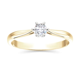 Pierścionek zaręczynowy z żółtego i białego złota z cyrkonią AP-6618ZB-C