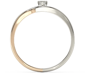 Pierścionek z białego i różowego złota z cyrkoniami Swarovski BP-81BP-C