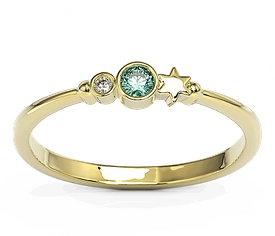 Pierścionek z żółtego złota z cyrkoniami Swarovski Mięta BP-6709Z-C/MINT