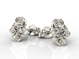 Kolczyki z białego złota z diamentami 0,06 ct wzór APK-39B-SZT