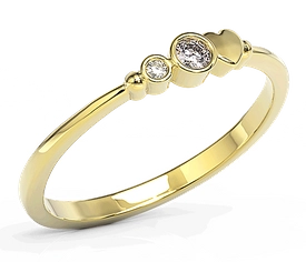 Pierścionek z żółtego złota z cyrkoniami lavendową i białą Swarovski BP-6807B-C