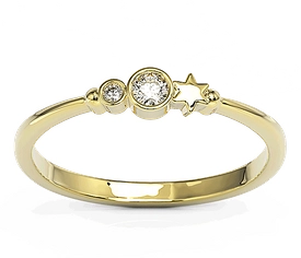 Pierścionek z żółtego złota z cyrkoniami Swarovski BP-6709Z-C