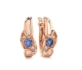 Kolczyki z topazami london blue i brylantami BPK-11P