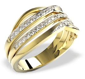 Pierścionek z żółtego złota z diamentami LP-53Z-R