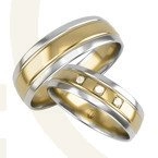 Para obrączek złotych, damska z cyrkoniami, męska bez kamieni ŁS-06BZB-C-ZESTAW