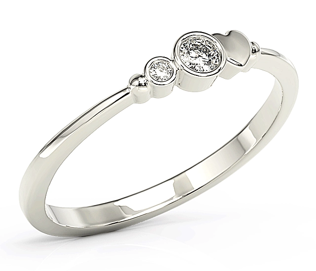 Pierścionek z białego złota z cyrkoniami Swarovski BP-6809B-C
