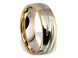 Obrączka z żółtego i białego palladowego złota ŁN-16ZB-EXTRA light-m