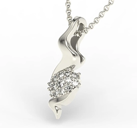 Wisiorek z białego złota z brylantami LPW-20B