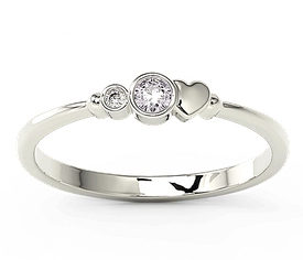 Pierścionek z białego złota z cyrkoniami lavendową i białą Swarovski BP-6809B-C