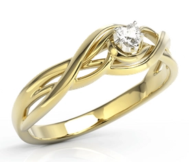 Pierścionek z żółtego złota z cyrkonią BP-74Z-C