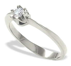Pierścionek zaręczynowy z białego złota z diamentem 0,12 ct wzór AP-1012B