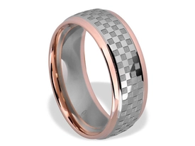 Obrączka z białego palladowego i czerwonego złota ŁN-03BC-m