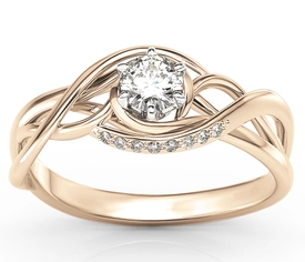 Pierścionek z różowego złota z brylantami BP-7130P